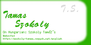 tamas szokoly business card